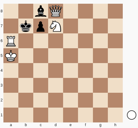 Jogam as Brancas, 2bQ4/1kpN4/R7/K7/8/8/8/8 Mate em 2