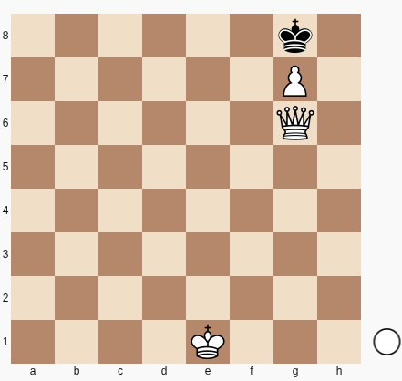 Jogam as Brancas, 6k1/6P1/6Q1/8/8/8/8/4K3 Mate em 2