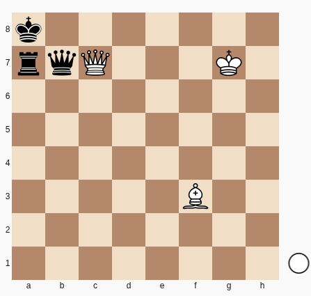 Jogam as Brancas, k7/rqQ3K1/8/8/8/5B2/8/8 Mate em 2